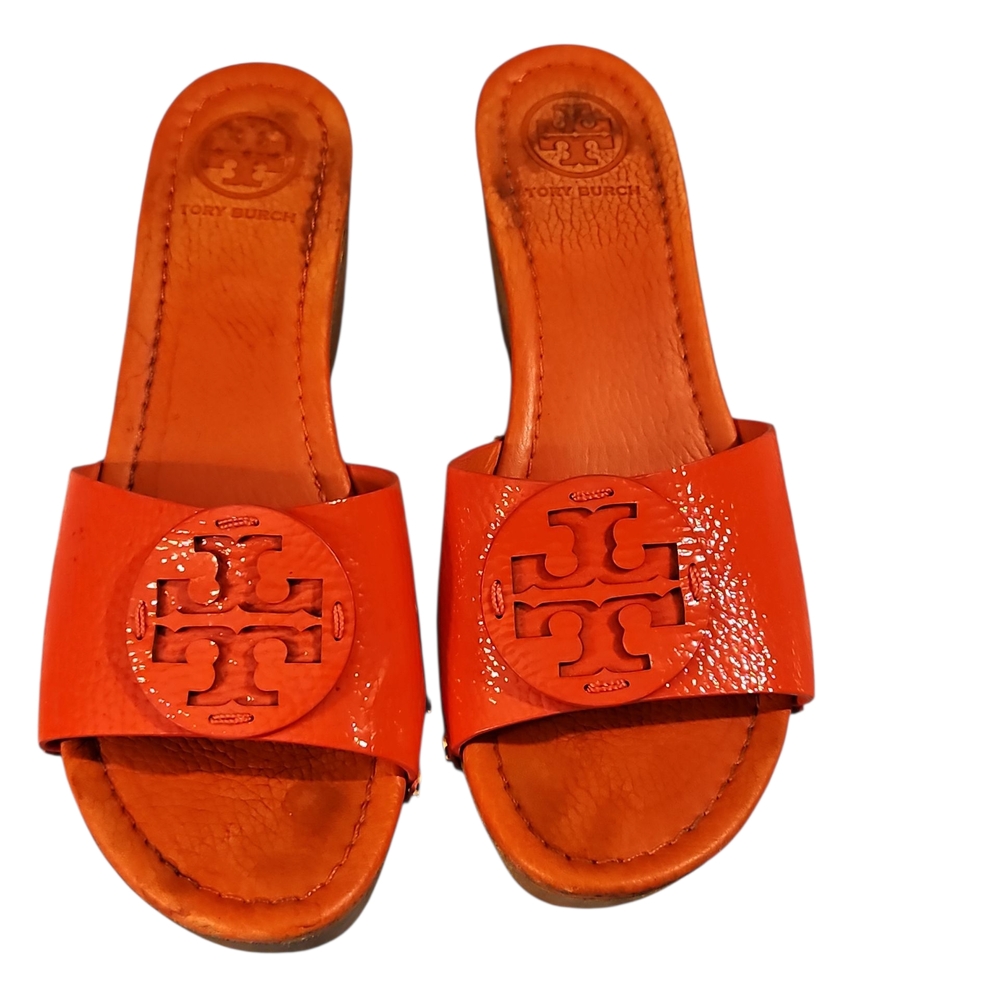 Tory Burch Orange Sandals with Signature Logo